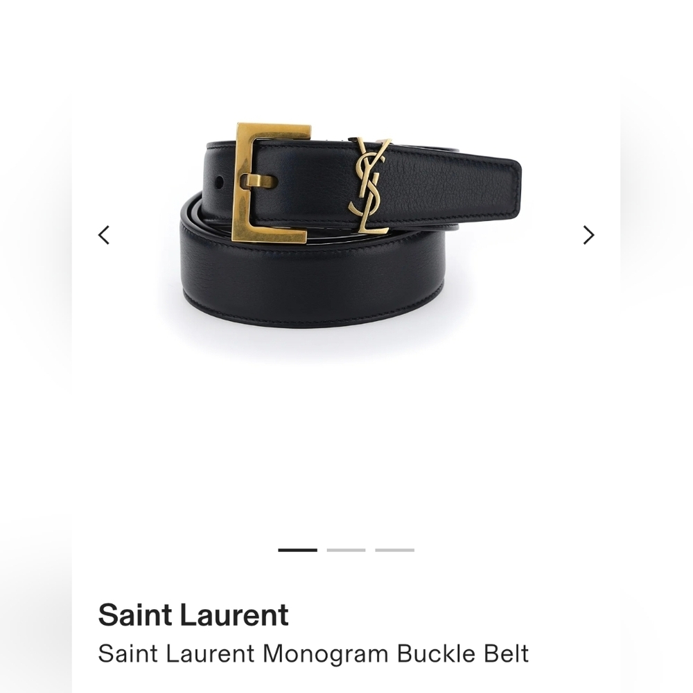 Authentic and sophisticated Saint Laurent Black Leather Belt. #46